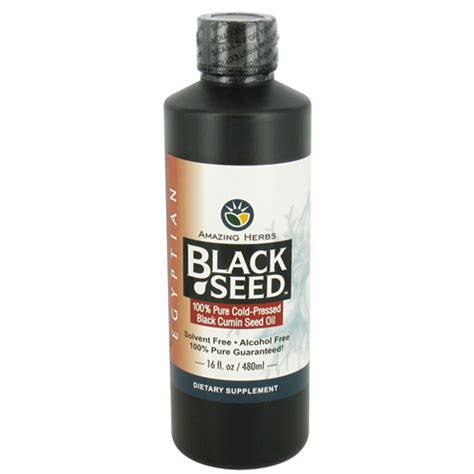 Amazing Herbs Egyptian Black Seed 100 Pure Cold Pressed Oil 16 Oz