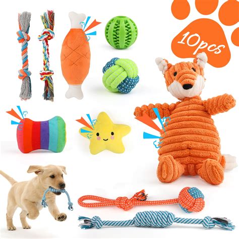 MASBRILL Dog Toys for Small Dogs ,10 Pack Puppy Chew Toys for Teething and Training with Plush ...