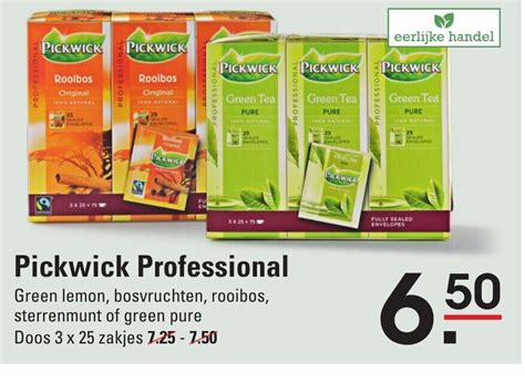 Pickwick Professional 3 X 25 Zakjes Aanbieding Bij Sligro