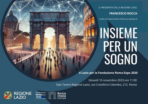 CONFERENZA STAMPA INSIEME PER REALIZZARE UN SOGNO IL LAZIO PER LA