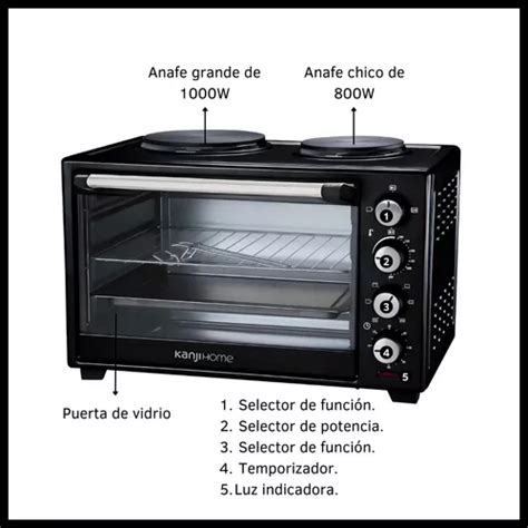 Horno Eléctrico Con Doble Anafe Convección Spiedo 60l 2000w En Venta En