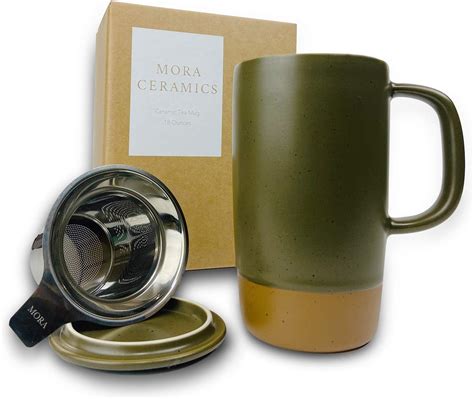 Amazon Mora Ceramics Large Tea Mug With Loose Leaf Infuser And