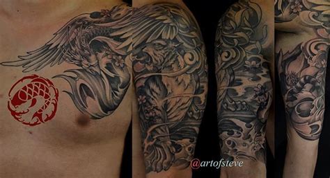 Chronic Ink Tattoo Toronto Tattoo Chest To Half Sleeve Phoenix And