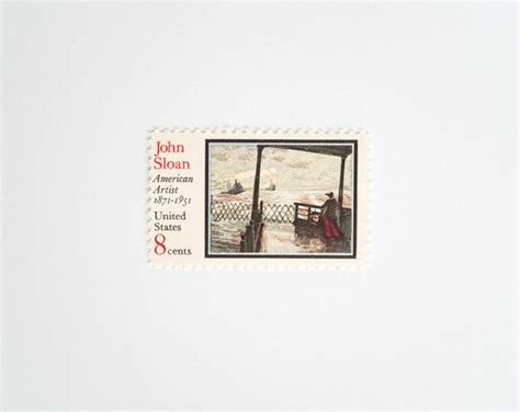 10 John Sloan Postage Stamps UNUSED The Wake Of The Ferry 8