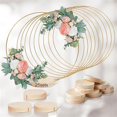 Amazon GUDELAK 25Pcs 12 Inch Floral Hoop Centerpiece Table