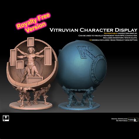 3d File Vitruvian Character Display Royalty Free Version 🆓・3d Print