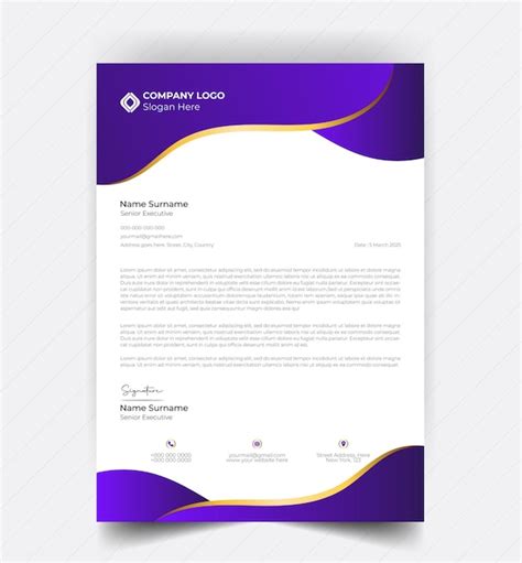 Design De Documento De Papel Timbrado Profissional Corporativo Vetorial