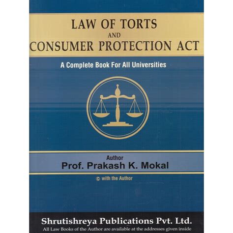 Shrutishreya Publications Law Of Torts And Consumer Protection Act For Ba Llb And Llb By Prof