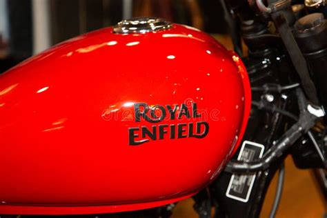 Royal Enfield Meteor Fuel Tank Logo Text And Brand Sign On Motorcycle Indian Motorbike Editorial