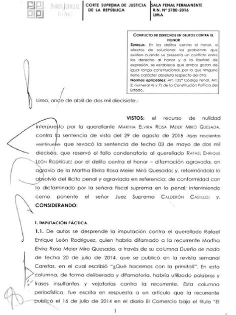 Rn 2780 2016 Lima Derecho Al Honor Vs Libertad De Expresión Pdf