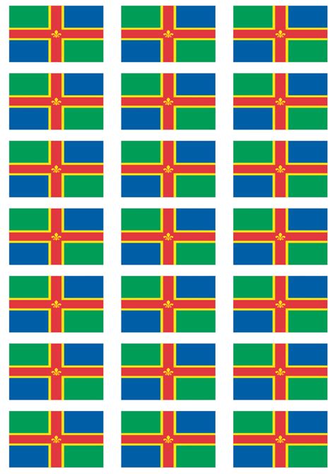 Lincolnshire Flag Stickers - 21 per sheet