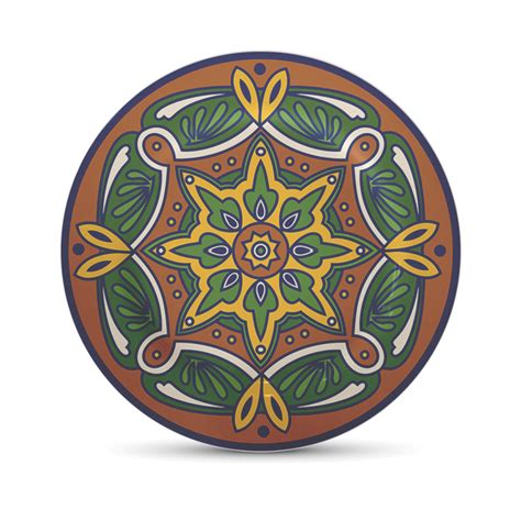 Prato Decorativo Mandala Mexicana Marrom