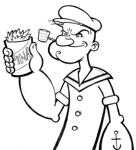 Popeye Cartoon Drawing at GetDrawings | Free download