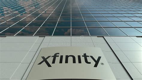 Signage Board With Xfinity Logo Modern Office Building Facade