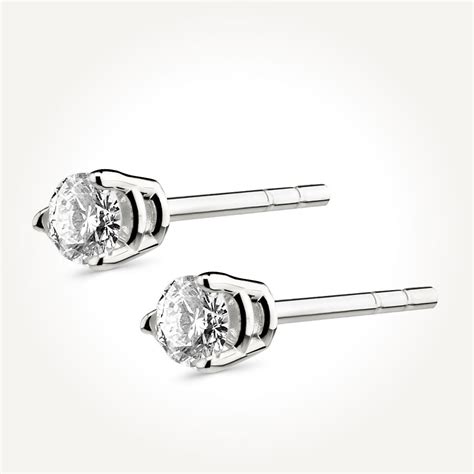 14KT White Gold Stud Earrings 0 16 CT T W Spence Diamonds