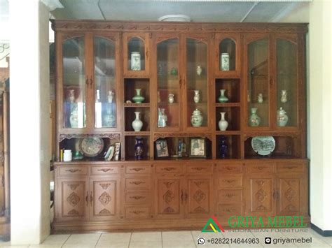 Almari Hias Minimalis Pintu Furniture Jati Jepara