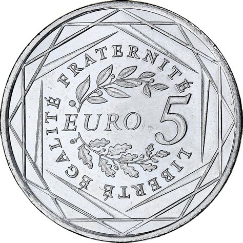 France Semeuse 5 Euro 2008 Monnaie De Paris Silver KM 1534