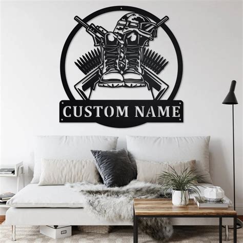 Personalized Name Soldiers Veteran Sign Metal Custom Military Metal Art Wall Decor Veterans