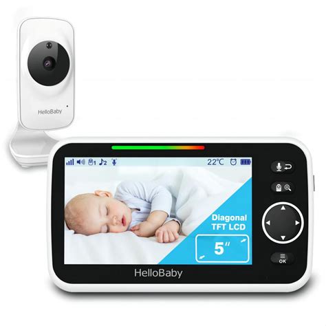 HelloBaby Video Baby Monitor with 5 inch Large Screen, Baby Monitor ...