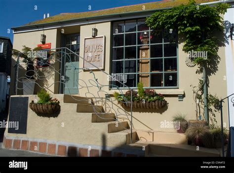 The Outside Olives Cafe St Ives Cornwall Uk Stock Photo Alamy