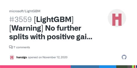 LightGBM Warning No Further Splits With Positive Gain Best Gain