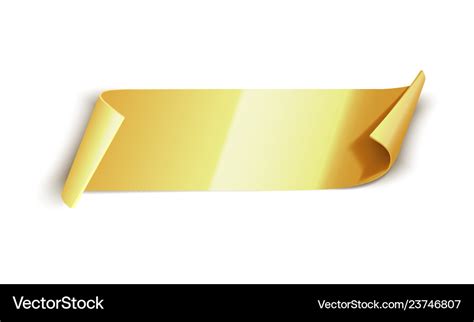 Gold ribbon isolated on white banner Royalty Free Vector