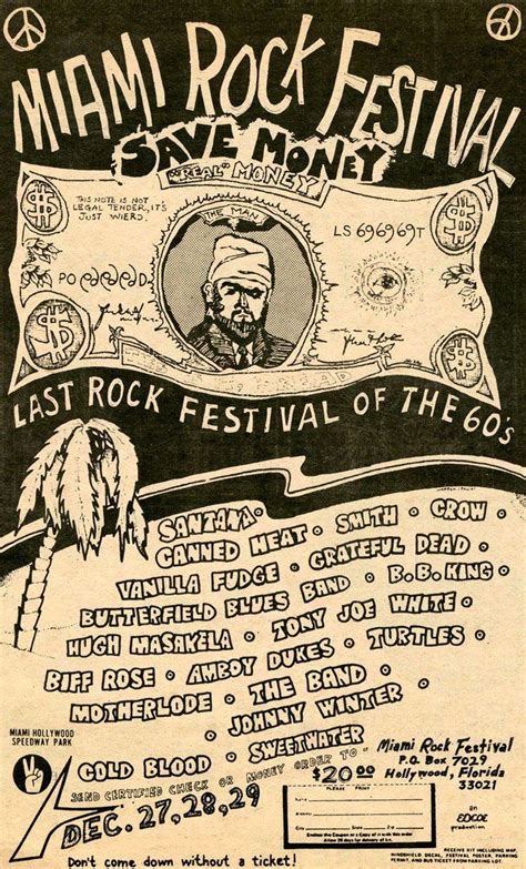 Interesting concert poster. Miami Rock Festival, Last Rock Festival of ...