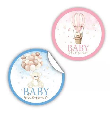 50 Stickers Personalizados Baby Shower 5 Cm Mesa De Dulces En Venta En