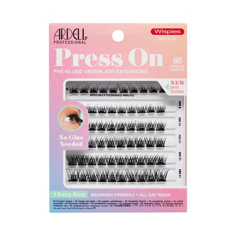 Ardell Press-on Pre-Glued Underlash False Eyelash Extensions, Wispies