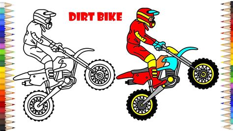 How To Draw Dirt Bike Step By Step Bike Drawing Video Coloring