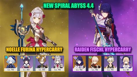 F2p Noelle Furina Hypercarry And Raiden Fischl Hypercarry Spiral Abyss 4 4 Genshin Impact