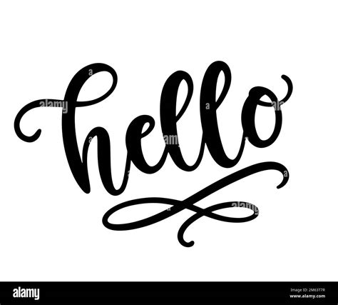 Hello hand drawn lettering, modern calligraphy Stock Vector Image & Art ...