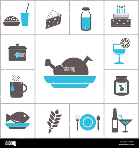 Vector Black Food Icons Set Stock Vector Images Alamy