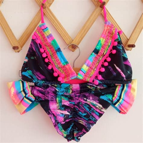 Traje De Ba O Triangulo Colores Talla L Bikini Somos Coquetas