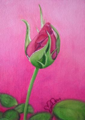 Rose Bud Painting at PaintingValley.com | Explore collection of Rose ...