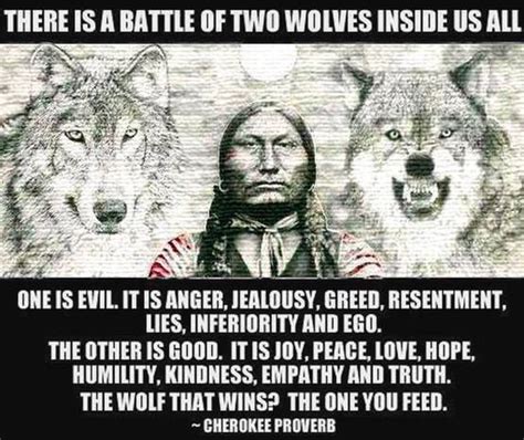 The Battle Of Two Wolves Native American Quotes Two Wolves American Quotes