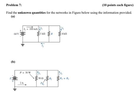 Solved Find The Unknown Quantities For The Networks In Chegg