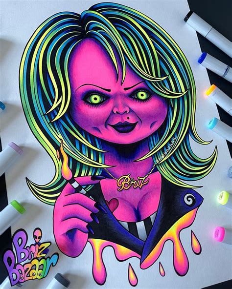 Trippy Bride Of Chucky By Brizbazaar In 2023 Lion Art Tattoo Horror