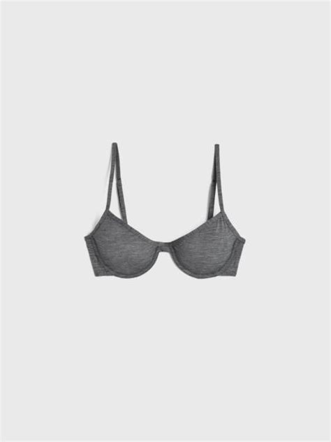 Totême Half cup bikini top grey melange REVERSIBLE