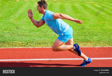 Runner Captured Motion Image Photo Free Trial Bigstock