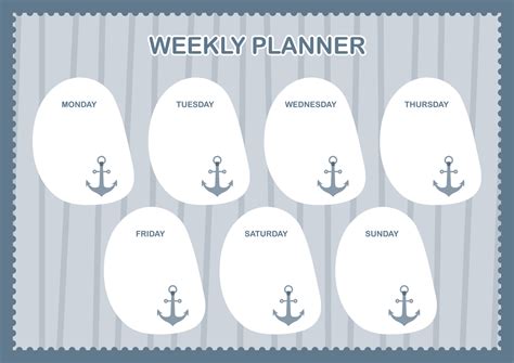 Daily And Weekly Planner With Anchor 8457396 Vector Art At Vecteezy