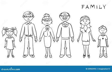 Big Family Clipart Black And White