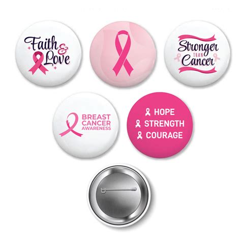 Breast Cancer Awareness Logo Button Badges In Aluminum Magic Trading Company Mtc