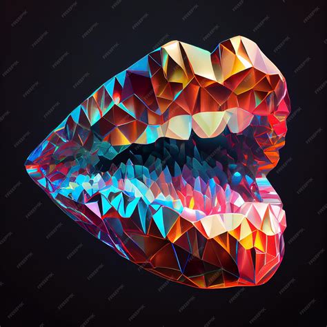 Premium Ai Image Realistic Holographic Womens Lips And Mouth For