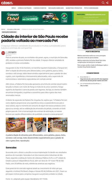 Padaria Pet Na Revista C Es Gatos Fevereiro Infato Comunica O