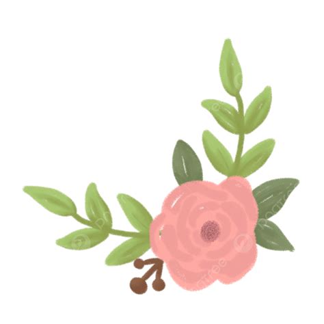 Pink Flower Corner Flower Decoration Corner Png Transparent Clipart