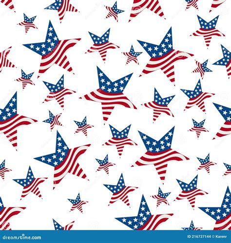 Illustration Red White And Blue USA Flag Stars Pattern Background That