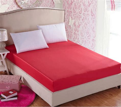 New Cotton Fitted Sheet Mattress Cover Solid Color Bed Sheets With