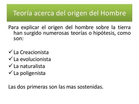 Teoría Del Origen Del Hombre