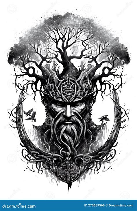 Yggdrasil Tree. Celtic Symbol Of The Ancient Vikings. Vector ...